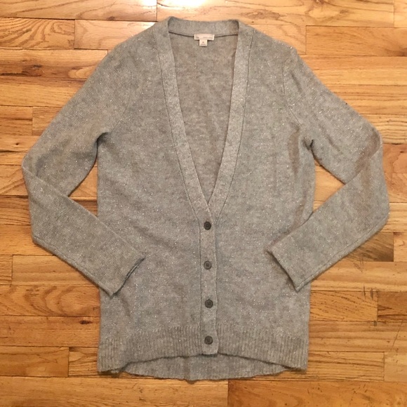 GAP Gray cardigan with metallic silver threading, XS - Picture 2 of 5